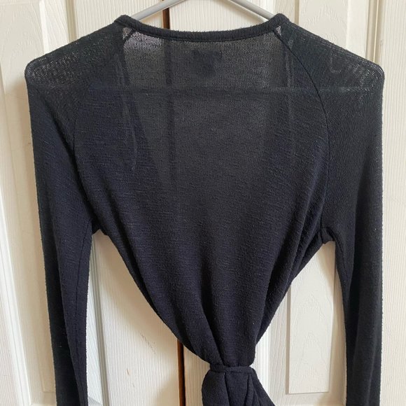 Knit Black Wrap Shirt XS - aerie - Picture 6 of 8